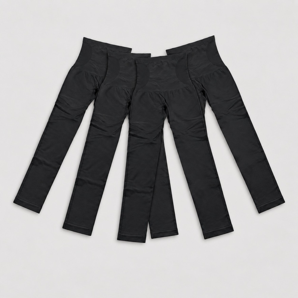 4 Pair Shapermint Essentials XL Black High Waist Shaping Leggings 42075 Bundle